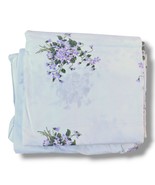 Vintage Cannon Gold Label Full Double Floral Sheet Set White Purple Hydr... - £19.98 GBP