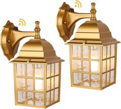 Modern Outdoor Wall Light Fixture Sconce Lantern Gold Dusk To Dawn Garag... - $81.50