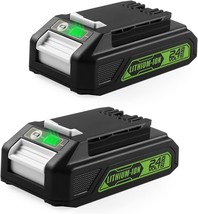 Energup 2Pack Replacement Greenworks 24V Battery Bag708, 29842 29852 Lithium - £56.67 GBP