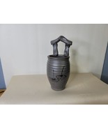 Studio Pottery Vase with Ginko Leaves Signed P C 7.5 Inches - £19.46 GBP