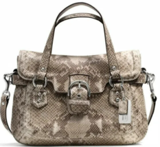 Coach Campbell Exotic Snakeskin Embossed Leather Small Flap Satchel Bagnwt! - £150.32 GBP