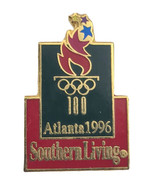 Southern Living Atlanta 1996 Olympics Pin Gold Tone Enamel Torch - $10.95