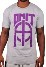 Omit Mens Basic Grey Heather Joker Purple Logo T-Shirt NWT - £11.07 GBP