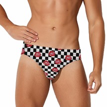 Mondxflaur Red Lips Swim Briefs Sexy Swimming Trunks Quick Dry Soft Athletic - £15.76 GBP