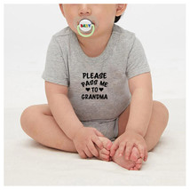 Please Pass Me to Grandma Print Baby Bodysuit Newborn Romper Toddler Jum... - £8.31 GBP
