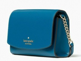 R Kate Spade Staci Small Flap Chain Crossbody Blue Saffiano WLR00632 NWT... - $93.05
