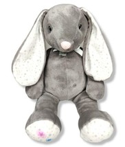 FAO Schwarz Gray Stars Bunny Rabbit Stuffed Plush Soft Toy Floppy Ears 17" 2017 - $10.95