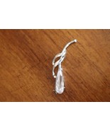 Vintage Abstract Loop Swirls Tear Drop Rain Drop Silver Toned Brooch 2.25&quot; - $213.98 MXN