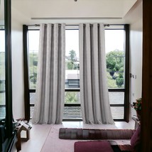 84&quot; Silver Linework Textured Window Curtain Panel - $3,073.78 MXN