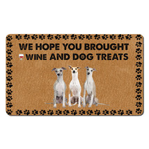 Funny Whippet Dogs Outdoor Doormat Wine And Dog Treats Mat Gift For Dog Mom Dad - £30.57 GBP