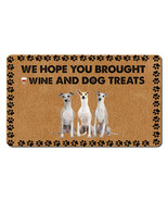 Funny Whippet Dogs Outdoor Doormat Wine And Dog Treats Mat Gift For Dog ... - $54.72 CAD