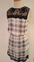 Chelsea &amp; Violet Size S 4 6 Lace Trim Lined Poly Plaid Dress Hand Washabble - $14.73