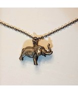 Elephant Pendant NECKLACE 18&quot; Silver tone Chain - £11.68 GBP