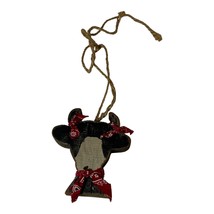 Vintage Kitschy Wall Hanging Wooden Moo Cow Head Red Bandana Country Home Door - £9.74 GBP