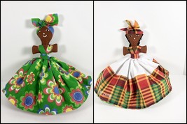 Reversible Topsy Turvy Coth Doll St Lucia Souvenir African Tropical Fabric EUC - £15.02 GBP