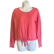 Sanctuary Pink Cotton Blend Front Tie Long Sleeves Sweater Size XS - £7.59 GBP