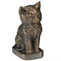 Small/Keepsake 50 Cubic Inch Bronze Sitting Cat Pet Funeral Cremation Urn - £85.90 GBP