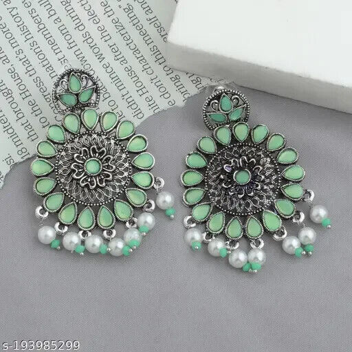 Kundan Indian Jwellery Jewelry Set Earrings Chandbali Latest Desgin Gold... - $1.95