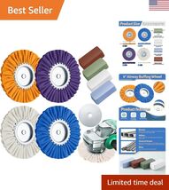 8Pcs 8" Airway Buffing Wheel Polishing Kit with Safety Flange and Compou... - $66.59