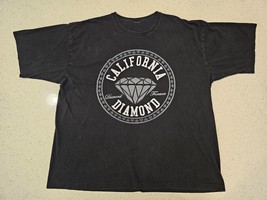 California Diamond Forever Graphic Vintage Black T-Shirt Men Size 3XL - £16.83 GBP