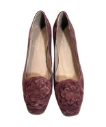 Donald J. Pliner Wine Burgundy Suede Kitten Heel Flower Toe Pumps 7 New ... - $80.71