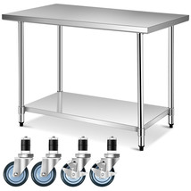 30&quot; x 48&quot; Stainless Steel Commercial Kitchen NSF Prep &amp; Work Table w/ 4 ... - £262.13 GBP