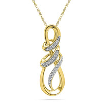 10k Yellow Gold Round Diamond Infinity Anniversary Fashion Pendant 1/10 Ctw - £175.02 GBP