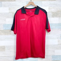 SAFEbuilt Lands End Tech Polo Shirt Red Black Employee Work Uniform Mens Large - £15.49 GBP