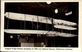 RPPC-ORIGINAL Wright BROS.1903 AEROPLANE-US Nat&#39;l Museum, Smithsonian BK54 - £4.07 GBP