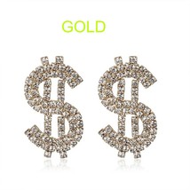 Stonefans Fashion Statement Women Rhinestone Dollar Sign Earrings 2021 Trend Jew - £15.68 GBP