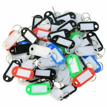 APXB Pack of 50 Assorted Key Fobs - Plastic Color Tags with Paper Inserts and Sp - $4.45