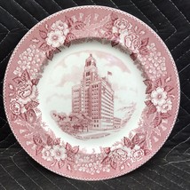 Mayo Clinic Rochester Minn. Red &amp; White Old English Staffordshire Souvenir Plate - £11.63 GBP