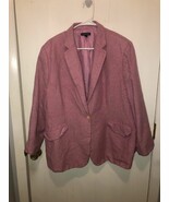 Vintage Lands End Womens Wool Silk Linen Blend One Button Blazer Jacket - €13,52 EUR