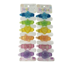 VINTAGE 1999 EXPRESSIONS COLORFUL PLASTIC GLITTERY SPARKLY BARRETTES BLU... - $9.50