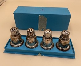 Antique Birks Salt &amp; Pepper Shakers Sterling Silver Set Of 4 Original Box - $2,796.01 MXN
