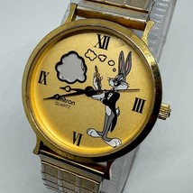 Vintage Armitron Quartz Watch 2200/18 Bunny Unisex Gold Tone Stretch New Battery - £16.84 GBP