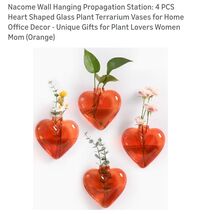 Yellow 4 Heart Wall Hanging Glass Terrarium Planters Propagation Flower - $33.32