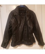 UNIK  Leather Womens Vintage Motorcycle Jacket Size L Zip Out Liner Heavy  - £26.11 GBP