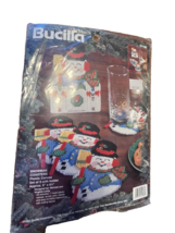 Bucilla Plastic Canvas Kit - Snowman Coasters Coaster Set - 4 Coasters + Holder - £7.09 GBP