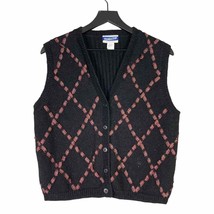 Vintage Wool Pendleton Vest Women&#39;s L Black Classic Sleeveless Outerwear Trendy - £22.42 GBP