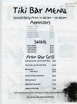 Tiki Bar Menu Fort Lauderdale Florida 2000 Spookey Jones  - $18.81