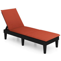 Patio Lounge Chair 3-Position Adjustable Backrest and Cushion-Orange - C... - $3,313.52 MXN