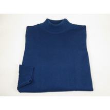 Men's Sweater Knit By BRANGO Turkey Mock Neck Cotton Blend 21050 Sax Blue image 3