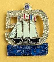 Lions International District 41 1929-1979 50 Year Pin St. John&#39;s New Fou... - £5.59 GBP