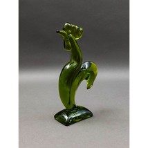 Viking Glass Epic Line Avocado Green Kellogg Rooster Sculpture 9 1/2&quot; - £160.25 GBP