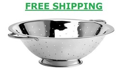 13 Qt. Kitchen Stainless Steel Round Colander Base Silver Footed With Ha... - £51.44 GBP