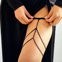 Women&#39;s Fashion Jewelry Multilayer Black Leg Thigh Chain Garter - £13.34 GBP