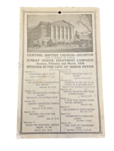 Flyer Decatur Alabama 1939 Central Baptist Church Sunday School Campaign AL - £15.98 GBP