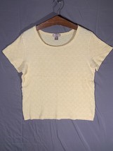 White Stag Casual Yellow Tee Shirt Women&#39;s Extra Large XL Textured Fabric - £8.76 GBP