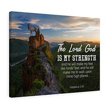Express Your Love Gifts Scripture Canvas The Lord God is My Strength Habakkuk 3: - £109.50 GBP